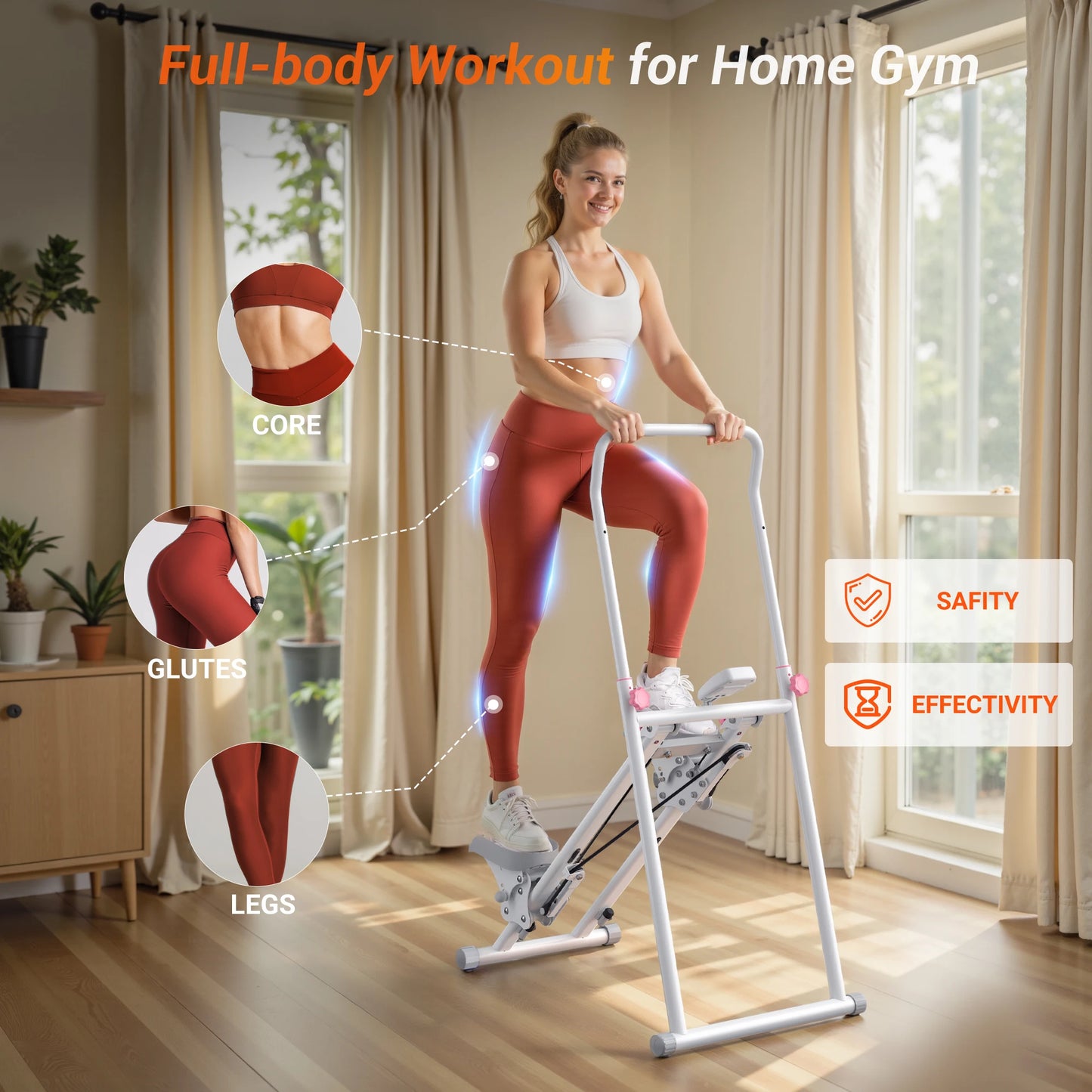 Stair Stepper for Home Gym Exercise New Version Vertical Climber Machine Full-Body Workout Compact Folding Cardio Stepper
