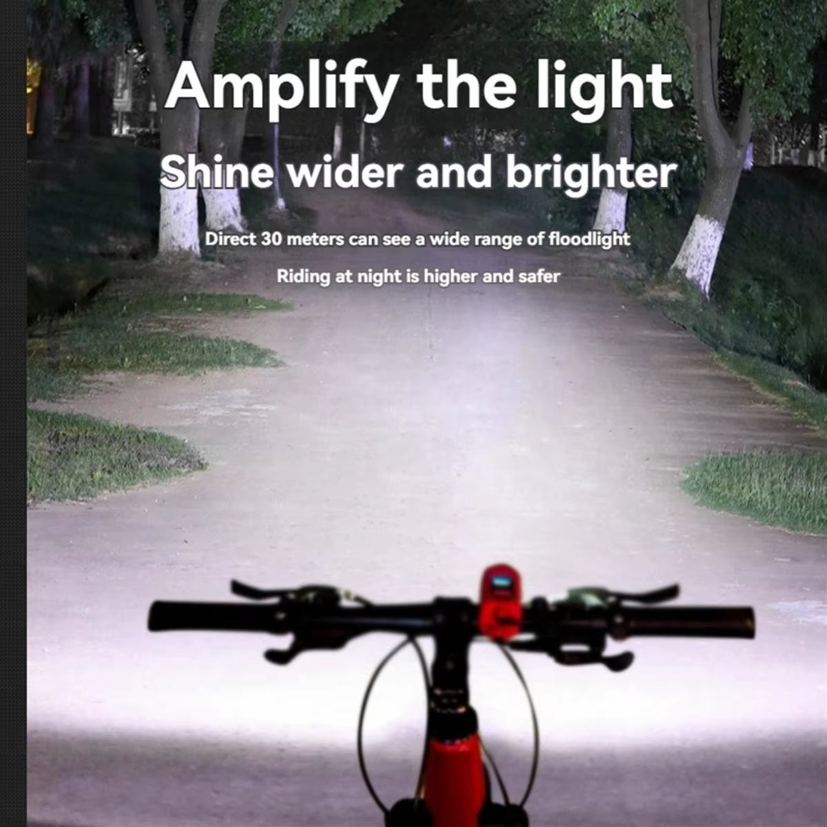 ABMO 2-in-1 Bike Light and Horn Set for Night Cycling - 4 Light Modes, IPX5 Waterproof, Black