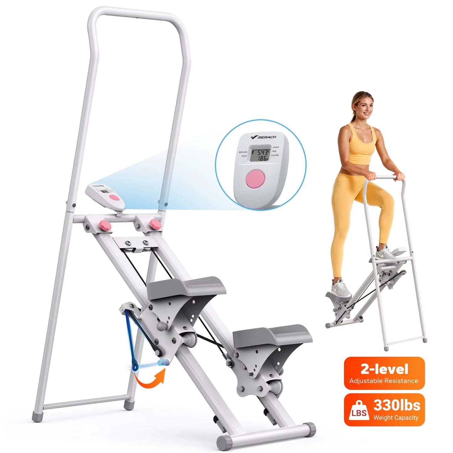 Stair Stepper for Home Gym Exercise New Version Vertical Climber Machine Full-Body Workout Compact Folding Cardio Stepper