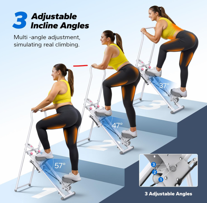Stair Stepper for Home Gym Exercise New Version Vertical Climber Machine Full-Body Workout Compact Folding Cardio Stepper