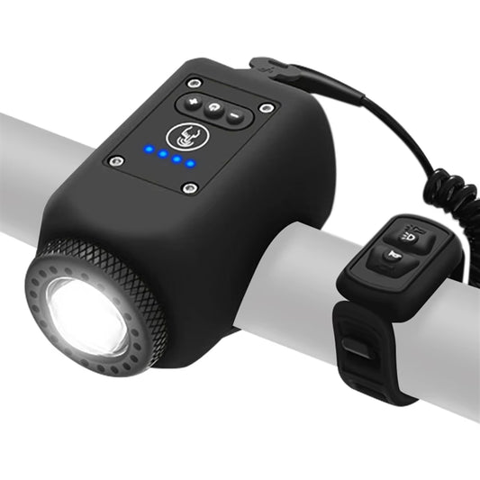 ABMO 2-in-1 Bike Light and Horn Set for Night Cycling - 4 Light Modes, IPX5 Waterproof, Black