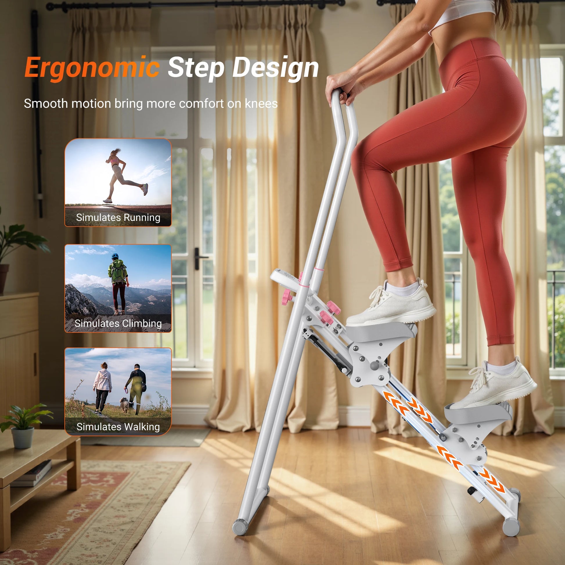 Stair Stepper for Home Gym Exercise New Version Vertical Climber Machine Full-Body Workout Compact Folding Cardio Stepper
