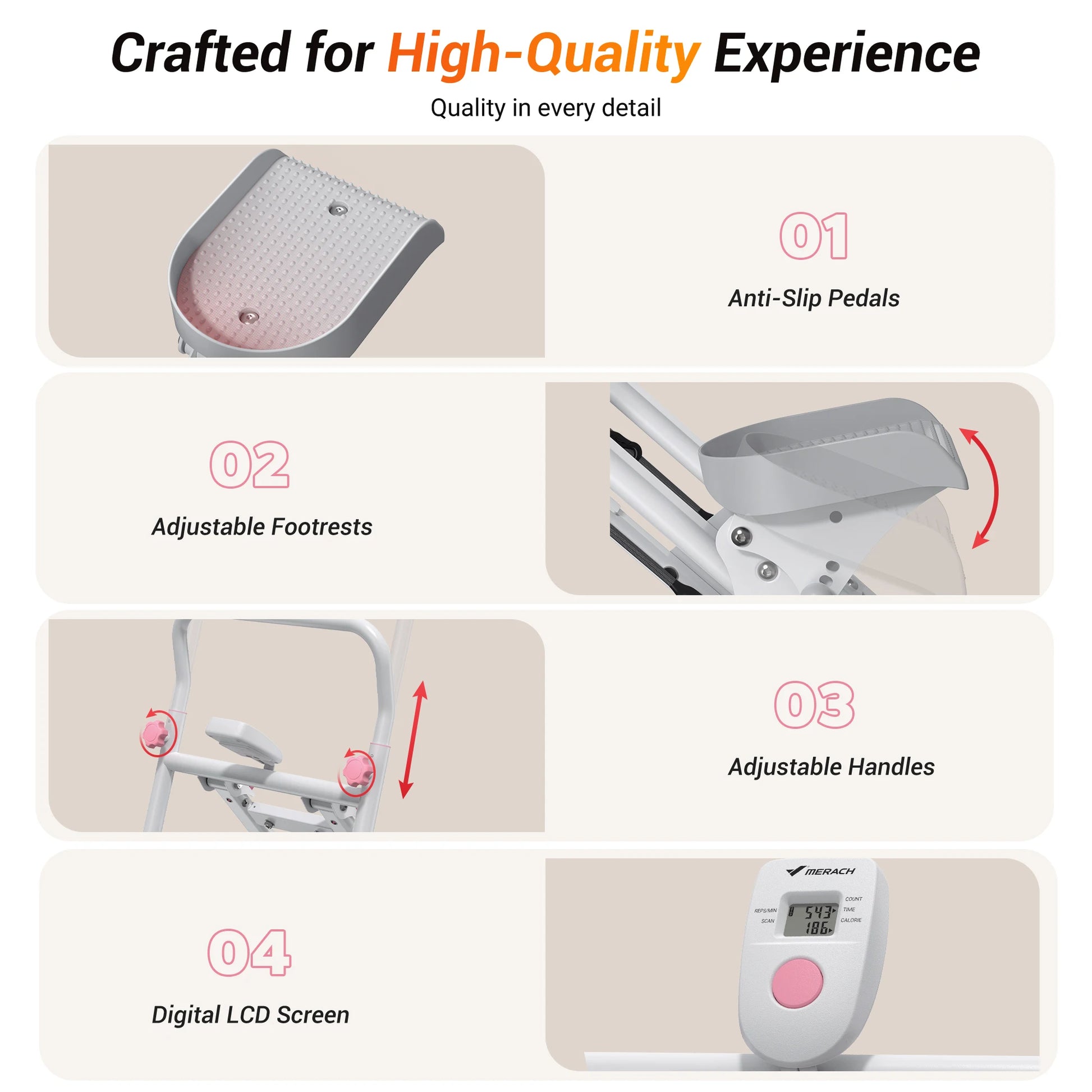 Stair Stepper for Home Gym Exercise New Version Vertical Climber Machine Full-Body Workout Compact Folding Cardio Stepper