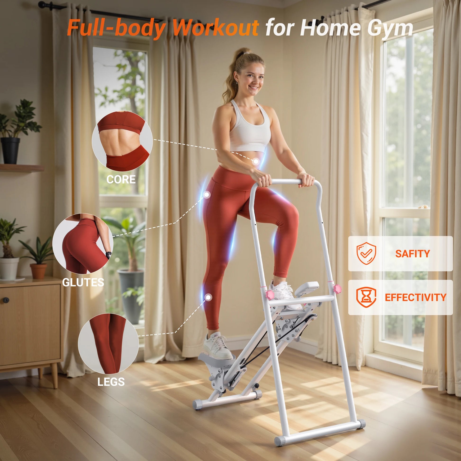 Stair Stepper for Home Gym Exercise New Version Vertical Climber Machine Full-Body Workout Compact Folding Cardio Stepper