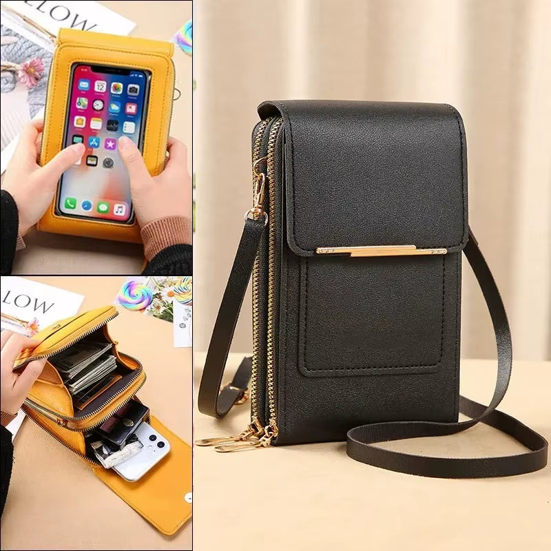 Stylish Touchscreen Crossbody Bag for Women - Phone and Card Holder