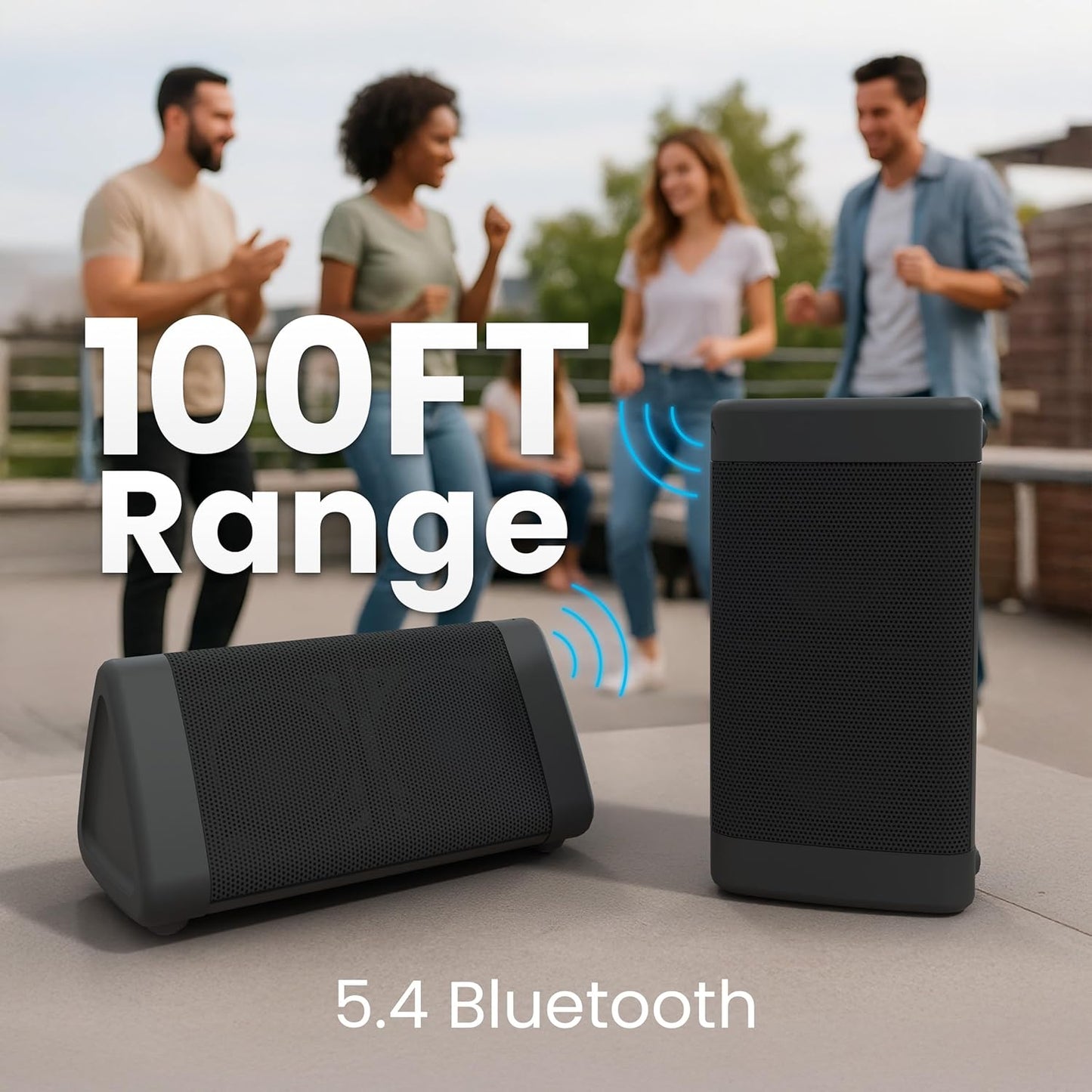 Oontz Angle 3 Portable Bluetooth 5.4 Speaker | 12W Sound, 24-Hr Battery, 100Ft Wireless Range, IPX5 Water-Resistant, Budget-Friendly for Travel, Outdoor & Home (Black)